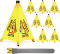 8 Pcs Pop up Wet Floor Sign with Storage Tube 20 Inch Wet Safety Signs Commercial Caution Safety