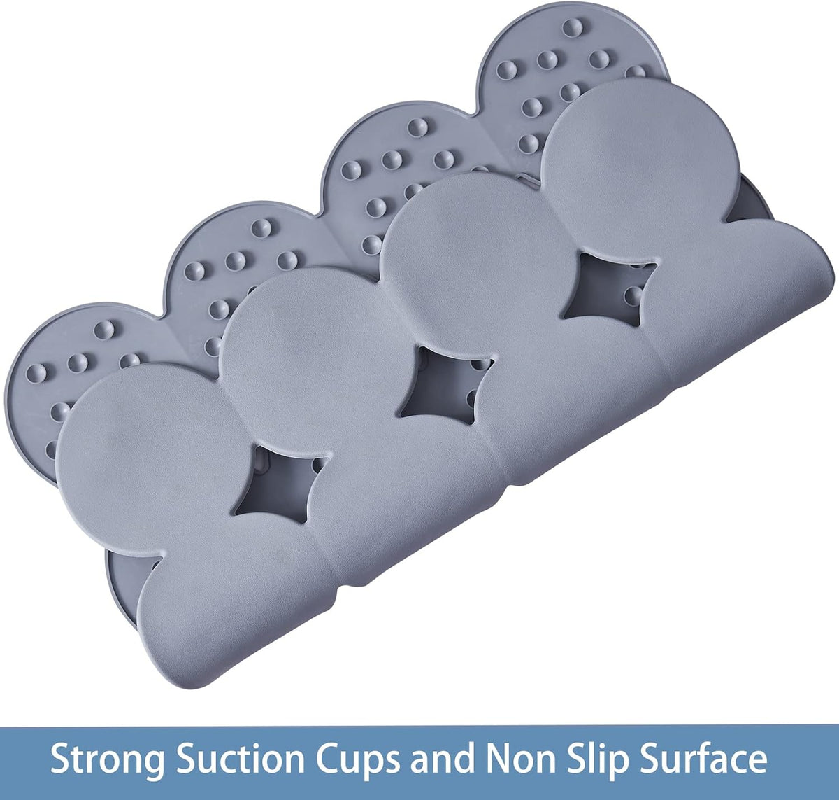 Square Shower Mat Nonslip - Rubber Bathtub Mat with Suction Cups for Inside Shower Bathroom Floor