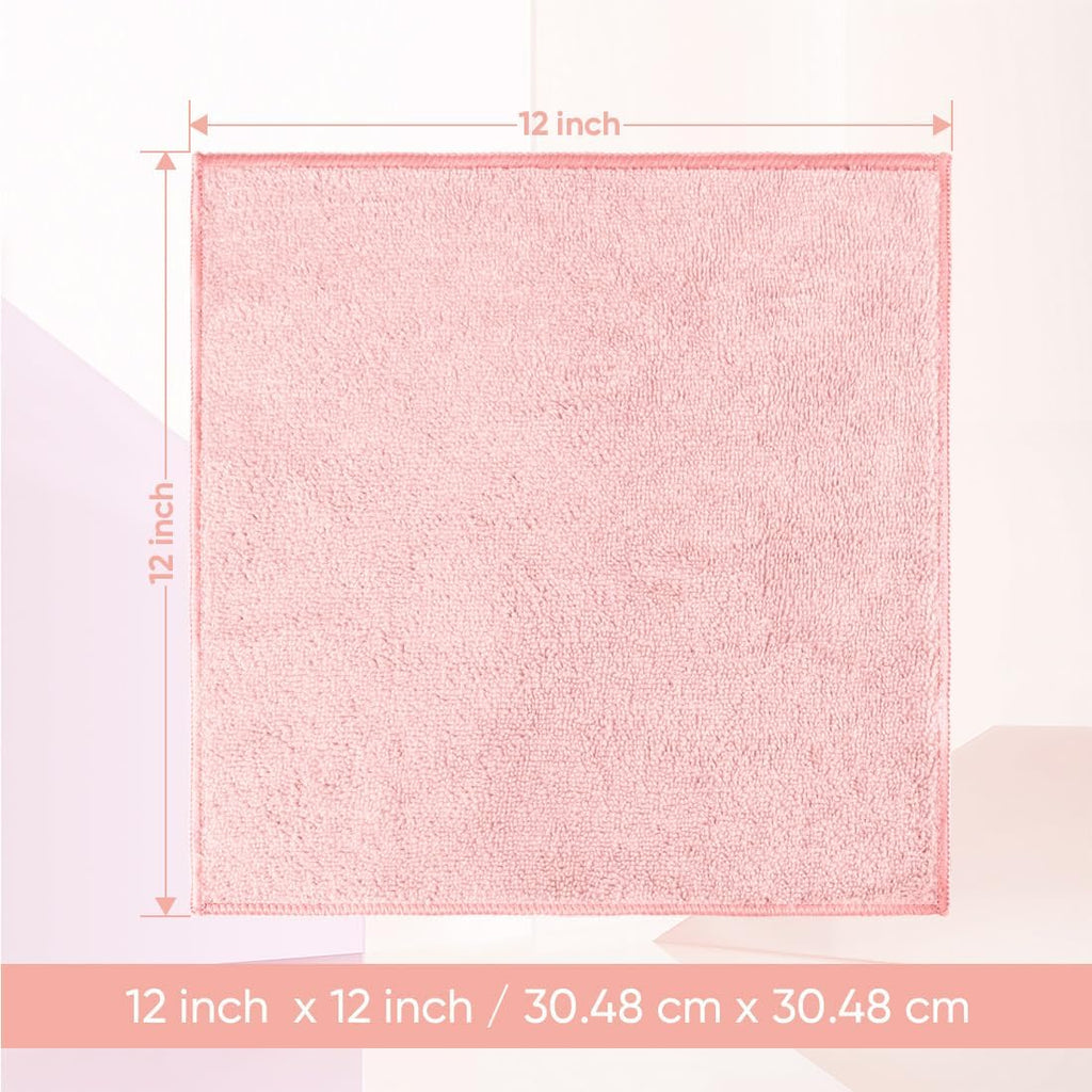 HOMEXCEL Microfiber Washcloths 12 Pack, Highly Absorbent and Soft Face Towel, Multi-Purpose Wash