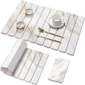 2 PCS Large Stone Dish Drying Mat for Kitchen Counter,Quick Dry Stone Dishes Mats,Marbled Water