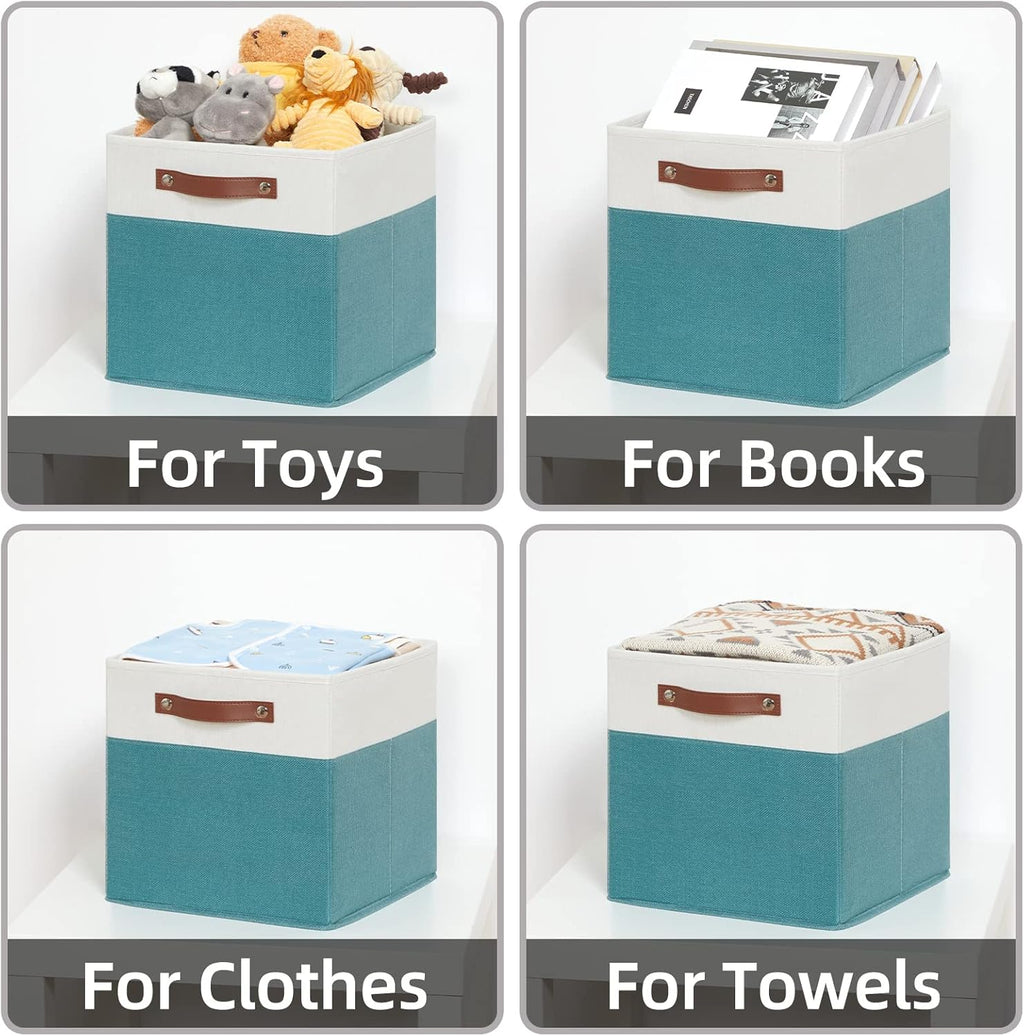HNZIGE Storage Cubes Bins for Organization Set of 4, Fabric Storage Cube 12 x12, Collapsible