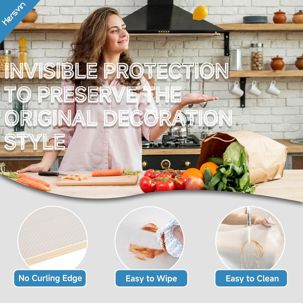 Shelf Liners Drawer Liner for Kitchen Cabinets Non-Adhesive Non Slip, Refrigerator Mats for