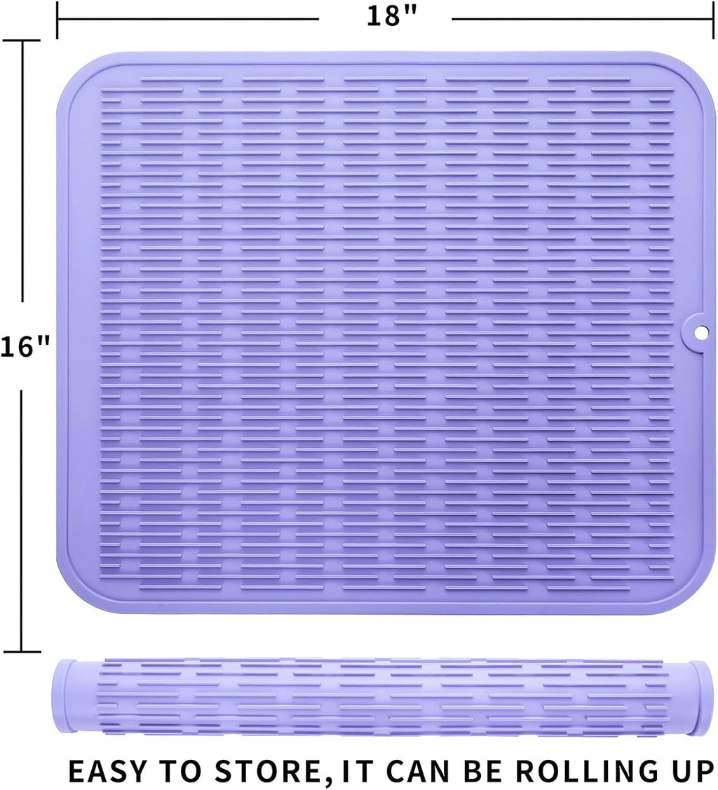 Silicone Dish Drying Mat for Multiple Usage,Easy clean,Eco-friendly,Heat-resistant Silicone Mat for