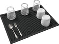 dish drying mat - 18" x 12" Black silicone drying mat , kitchen counter dish drying mats,rubber