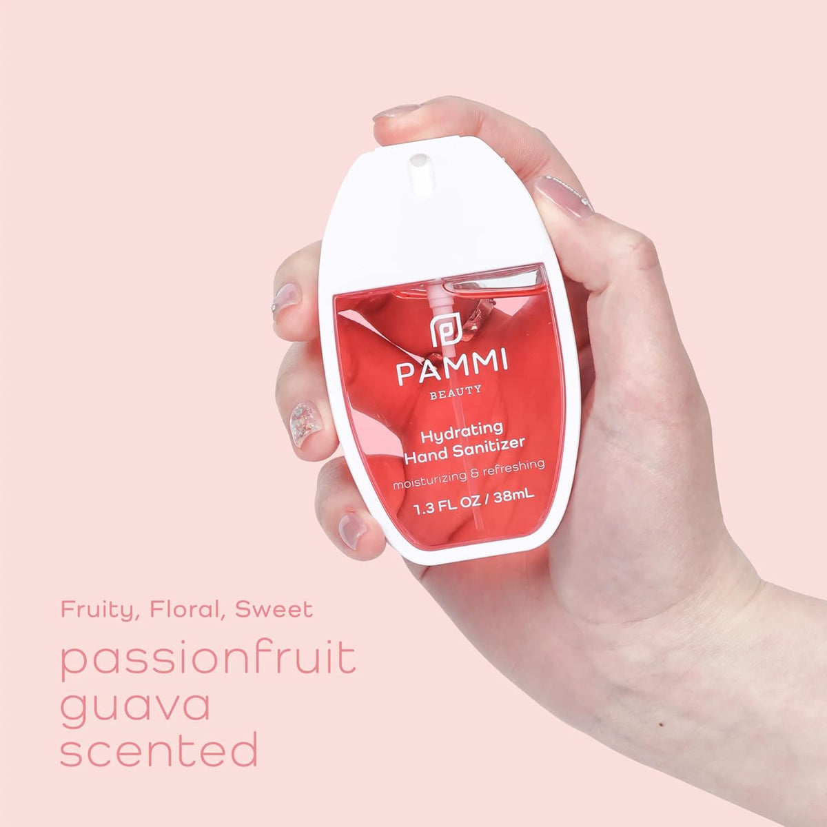 PAMMI Power Mist Hydrating Hand Sanitizer Spray, Portable Travel Size Pocket Hand Sanitizer