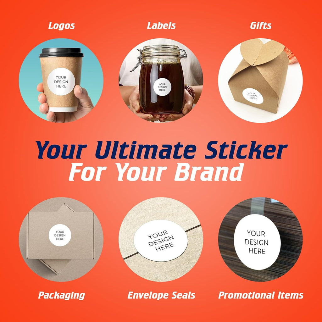 100 Custom Vinyl Stickers - Upload Your own Image, Text, Design, Logo - Personalized Logo Labels