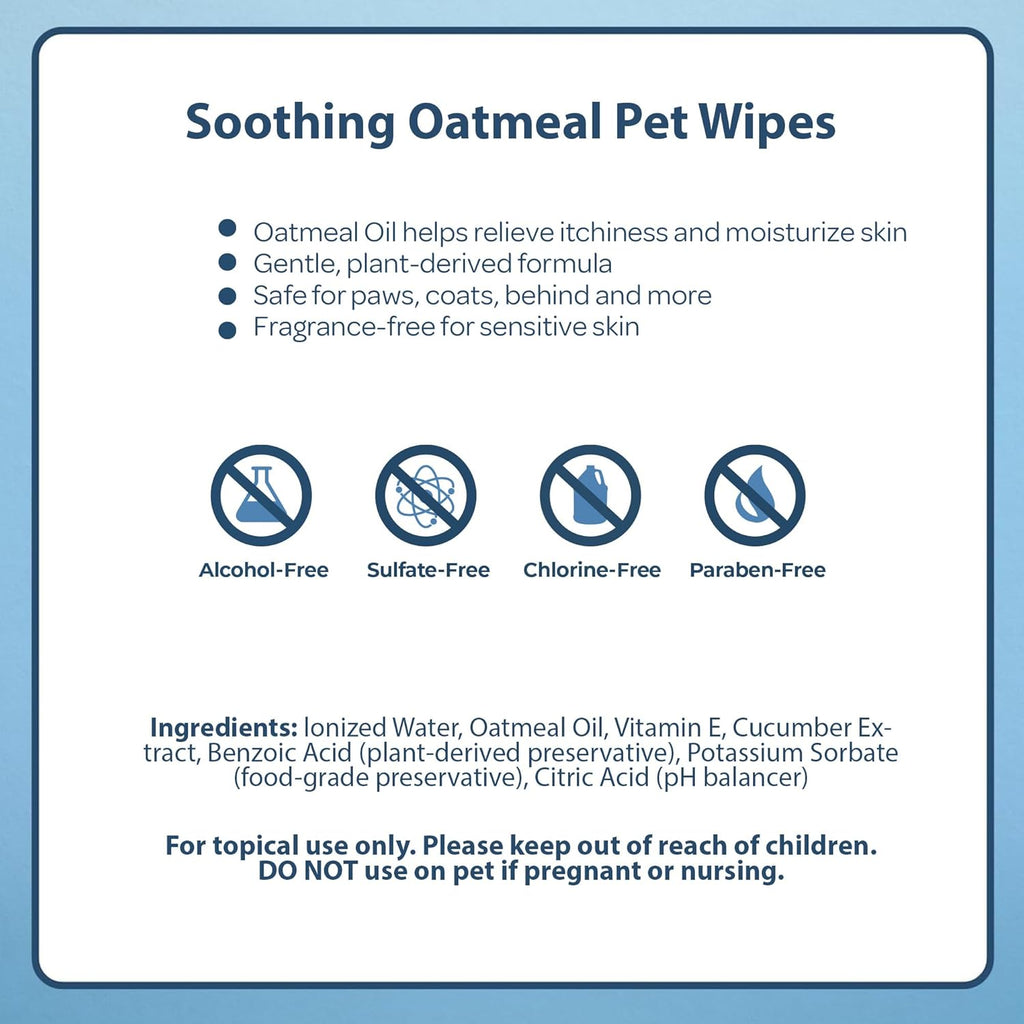 Best Pet Supplies Pet Grooming Wipes for Dogs & Cats,Deodorizer for Coats & Dry, Itchy, or