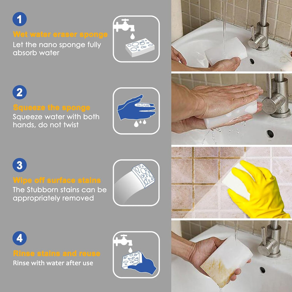 10Pack Melamine Sponges for Multi-Purpose Cleaning - Tough, Durable Magic Sponge Erasers for Use on