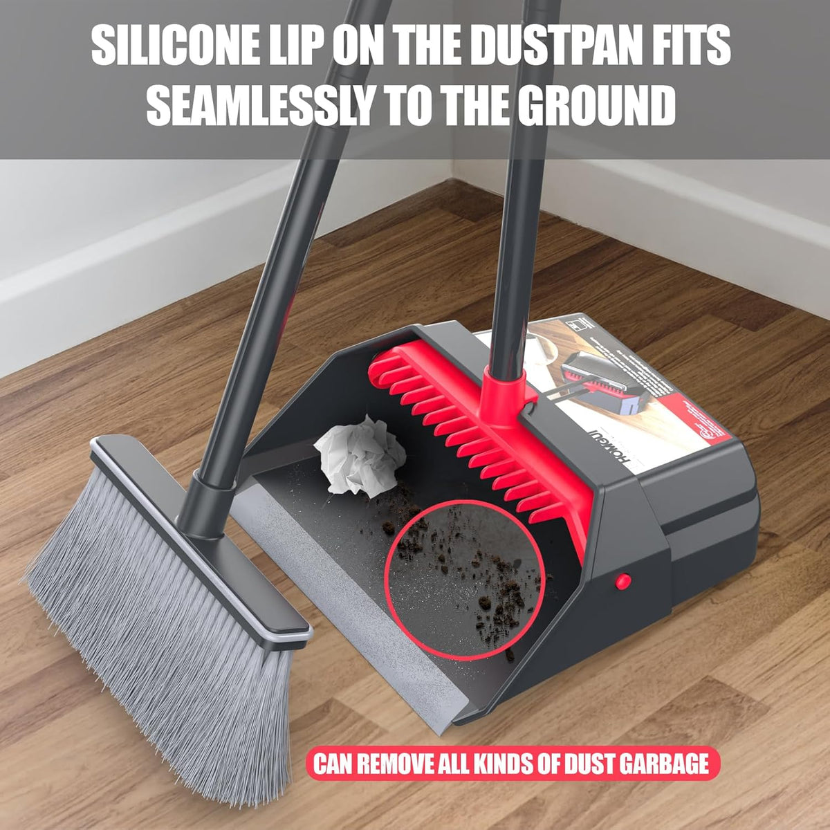 Broom with Dustpan Combo Set, Dust Pans with Long Handle, Brooms with Dustpan, Dust Pan Broom Kit