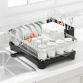 Dish Drying Rack 304 Stainless Steel Dish Rack with Drainboard,Space Spaving Auto-Draining Drying