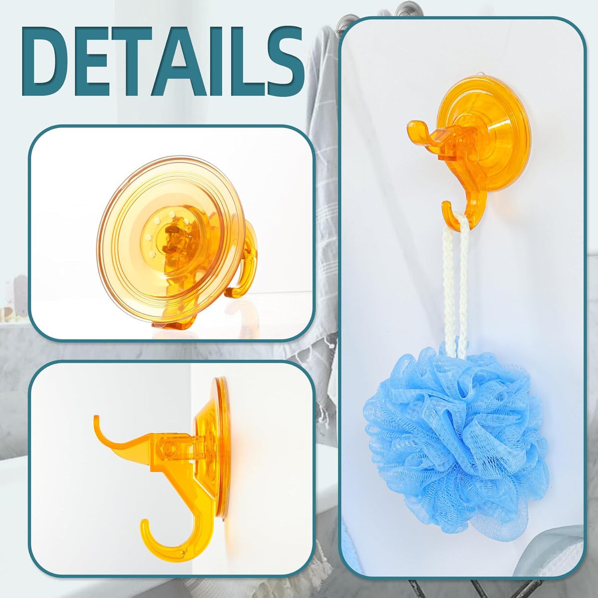 Antimbee Suction Cup Hooks,10 Pack Wreath Hangers for Front Door, Removable Small Suction Cups for