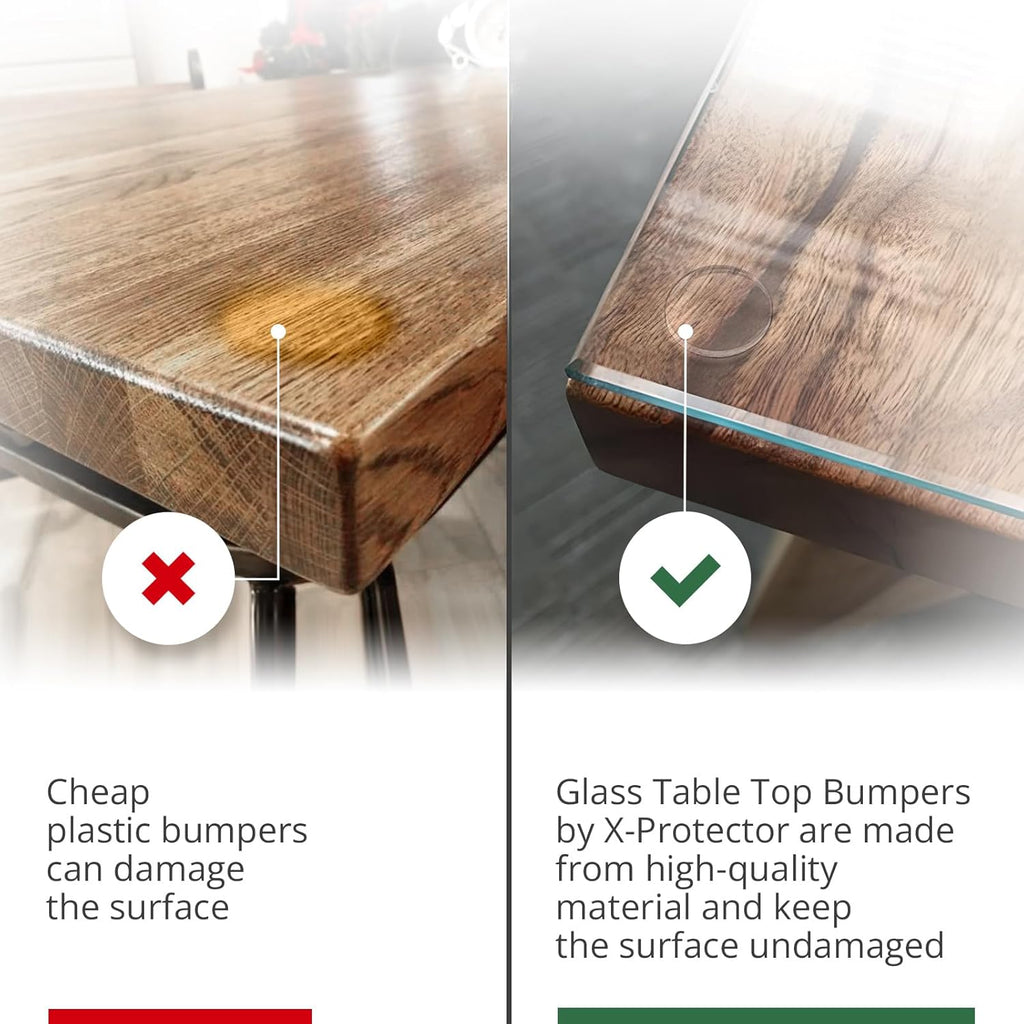 X-Protector Glass Table Top Bumpers - 20 PCS 1.2"- Self-Adhesive Glass Table Top Anti Slip Pads