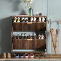 QIVOMIX Shoe Cabinet Storage, Modern Freestanding Organizer with 2 Flip Drawers
