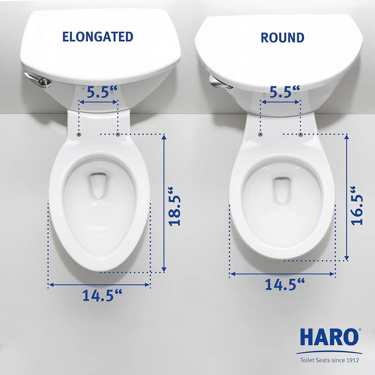 HARO | ELONGATED Toilet Seat | Slow-Close-Seat | Heavy-Duty up to 550 lbs, Quick-Release & Easy