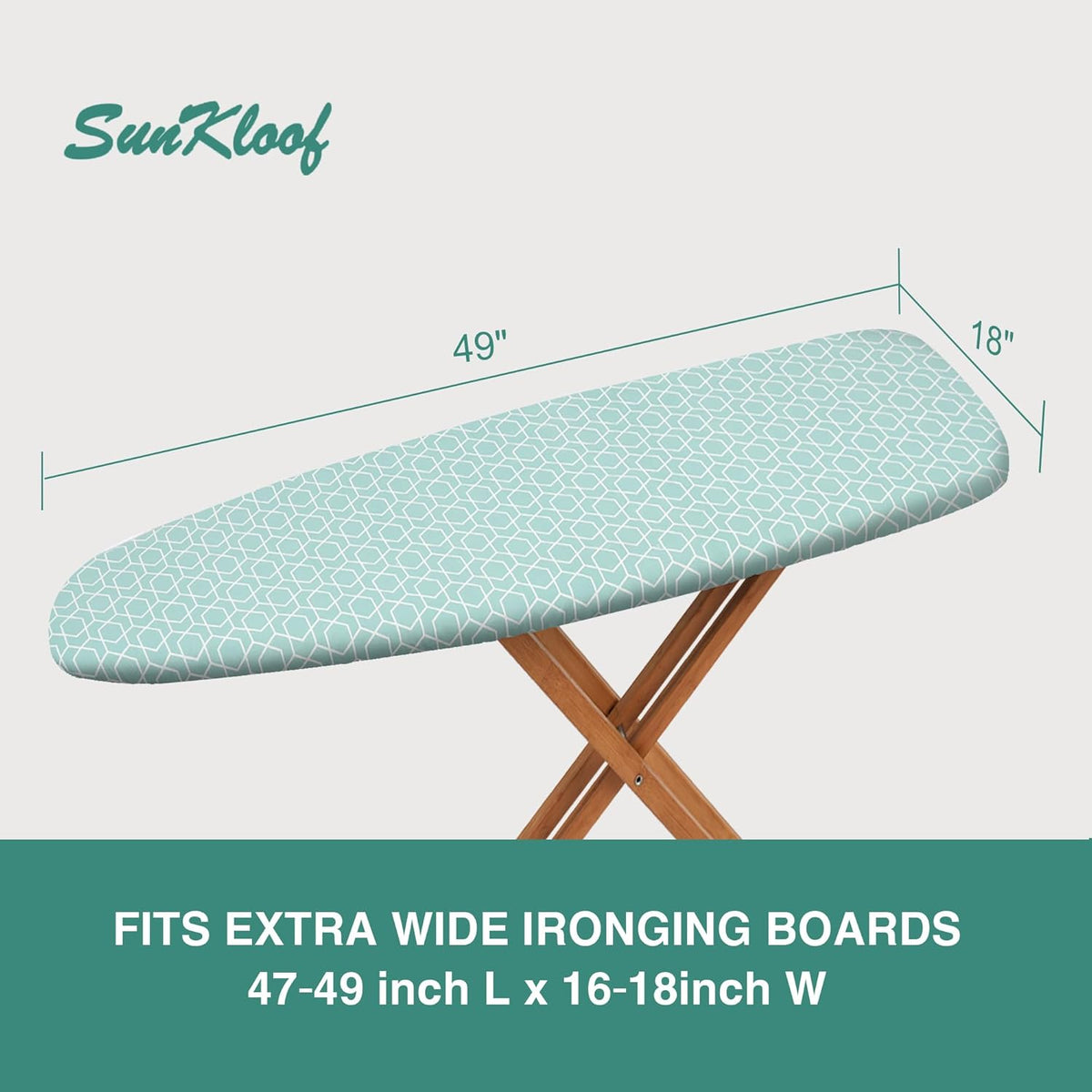 Extra Wide Ironing Board Cover and Pad,18X49 Reflective Silicone Ironing Board Cover,Resist