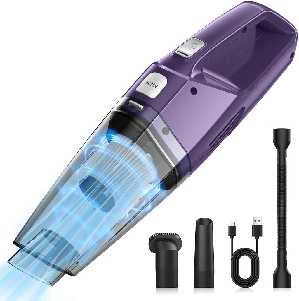 Handheld Vacuum Cordless – Car Vac Portable with 8KPA & Multi Accessories & Low Noise, Lightweight