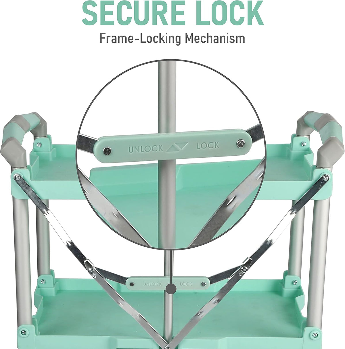 Olympia Tools 89-349 Pack-N-Roll Folding Collapsible Service Cart, 150LB Capacity, Teal
