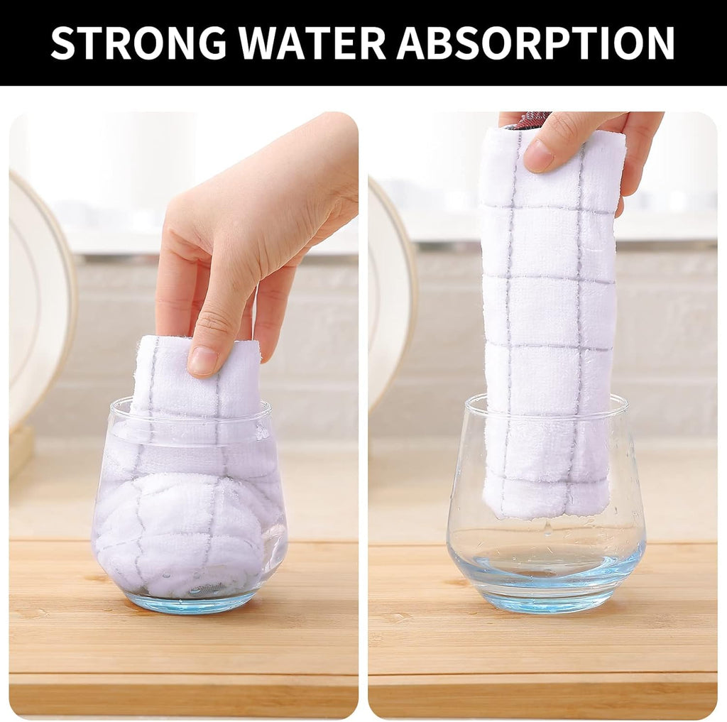 Homaxy 100% Cotton Terry Kitchen Dish Cloths, Ultra Soft and Absorbent Dish Towels for Kitchen