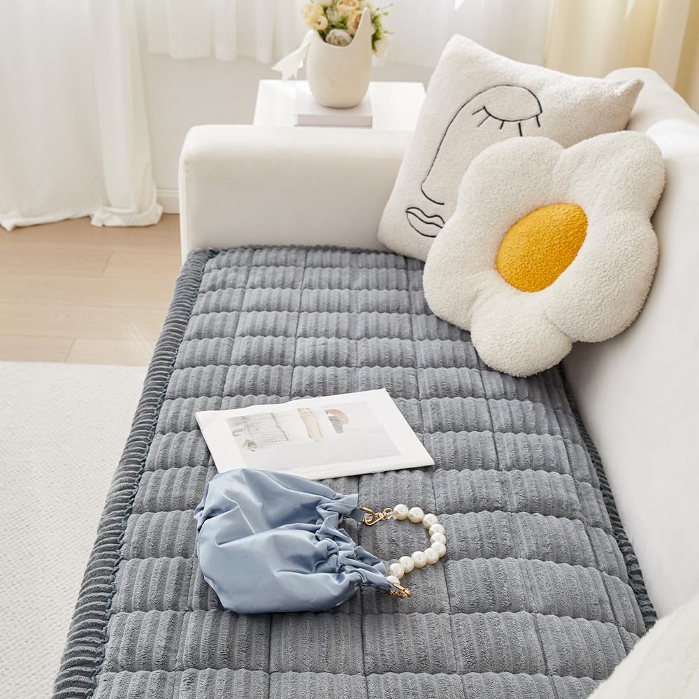 Couch Cover for Dogs Washable, Fuzzy Pet Couch Covers for 2 Cushion Sofa Pet Friendly, Non Slip