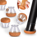 Chair Leg Floor Protectors for Hardwood Floors Felt Furniture Pads Silicone Caps 16 Pack