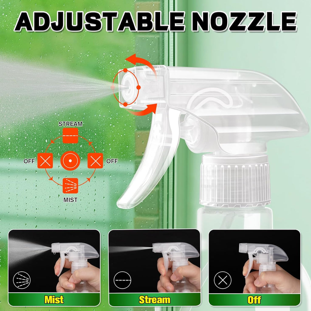 DIYSELF Spray-Bottle-Nozzle-Replacement, Universal Spray Bottle Top for Plastic Glass Bottles