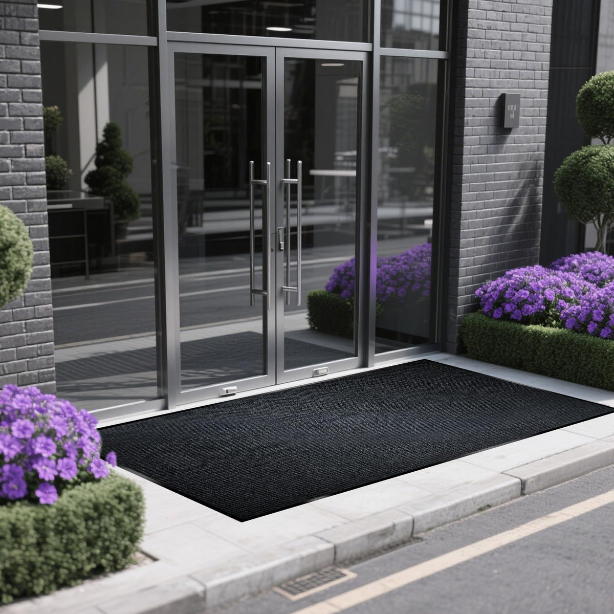 Extra Large Indoor/Outdoor Entrance Mat - 4 x 5 Feet, Rubber Border Door Mat, Waterproof