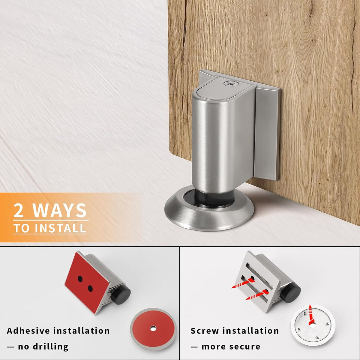 Bak Bo Magnetic Door Stoppers 1 Pack Bottom of Door Holder Keep Door Open No Drilling Magnet Floor