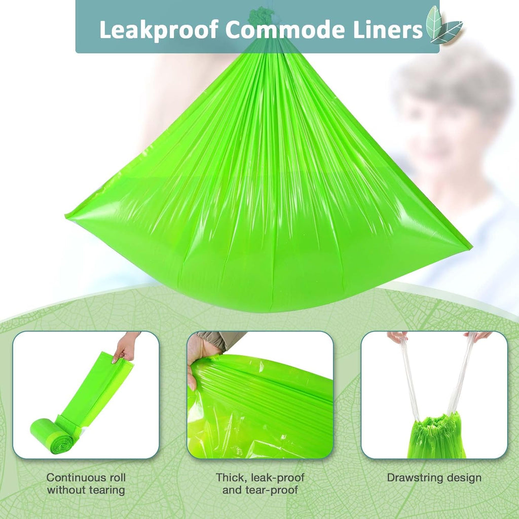 Commode Liners for Bedside Commode Vanilla Scented 100pcs Disposable Bags Universal Fit Most