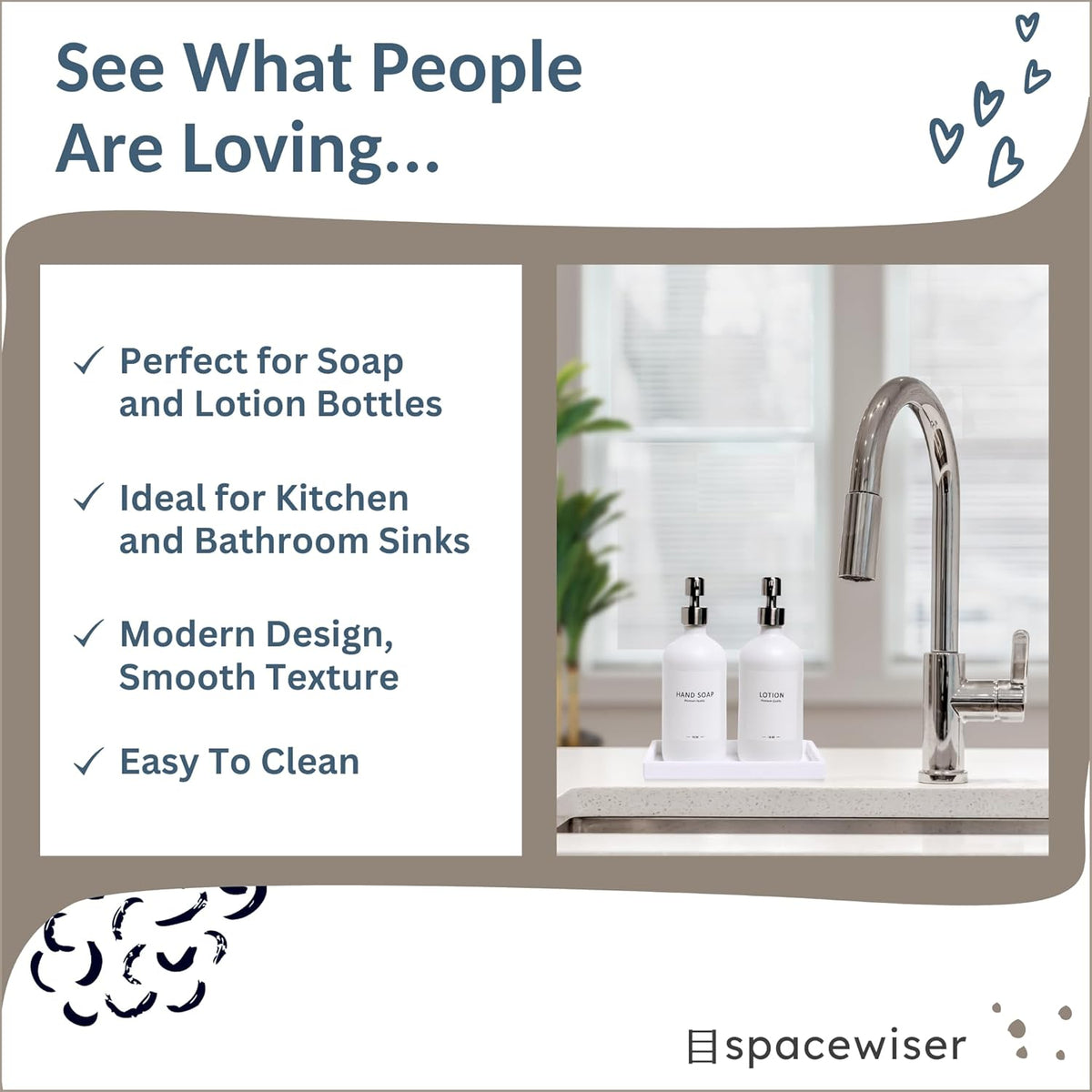 Countertop and Vanity Tray - 2 PC Small 7.7" Silicone Bathroom Trays, Kitchen Soap Tray, Dish