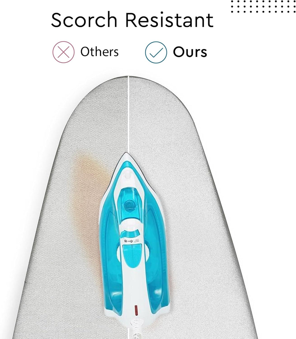 Encasa XO Ironing Board Cover and Pad 54"x15" - Thick 2mm Foam Padding, Drawstring Tightening &