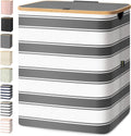 BALEINE Laundry Hamper with Lid, Tall Laundry Baskets with Bamboo Pull Handles, Large Laundry Bin