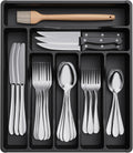 Lifewit Silverware Drawer Organizer Tray, Plastic Cutlery Storage for Kitchen Drawer, Flatware and
