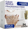 The Clean People Fragrance Free Laundry Detergent Sheets - Laundry Soap - Ultra Concentrated