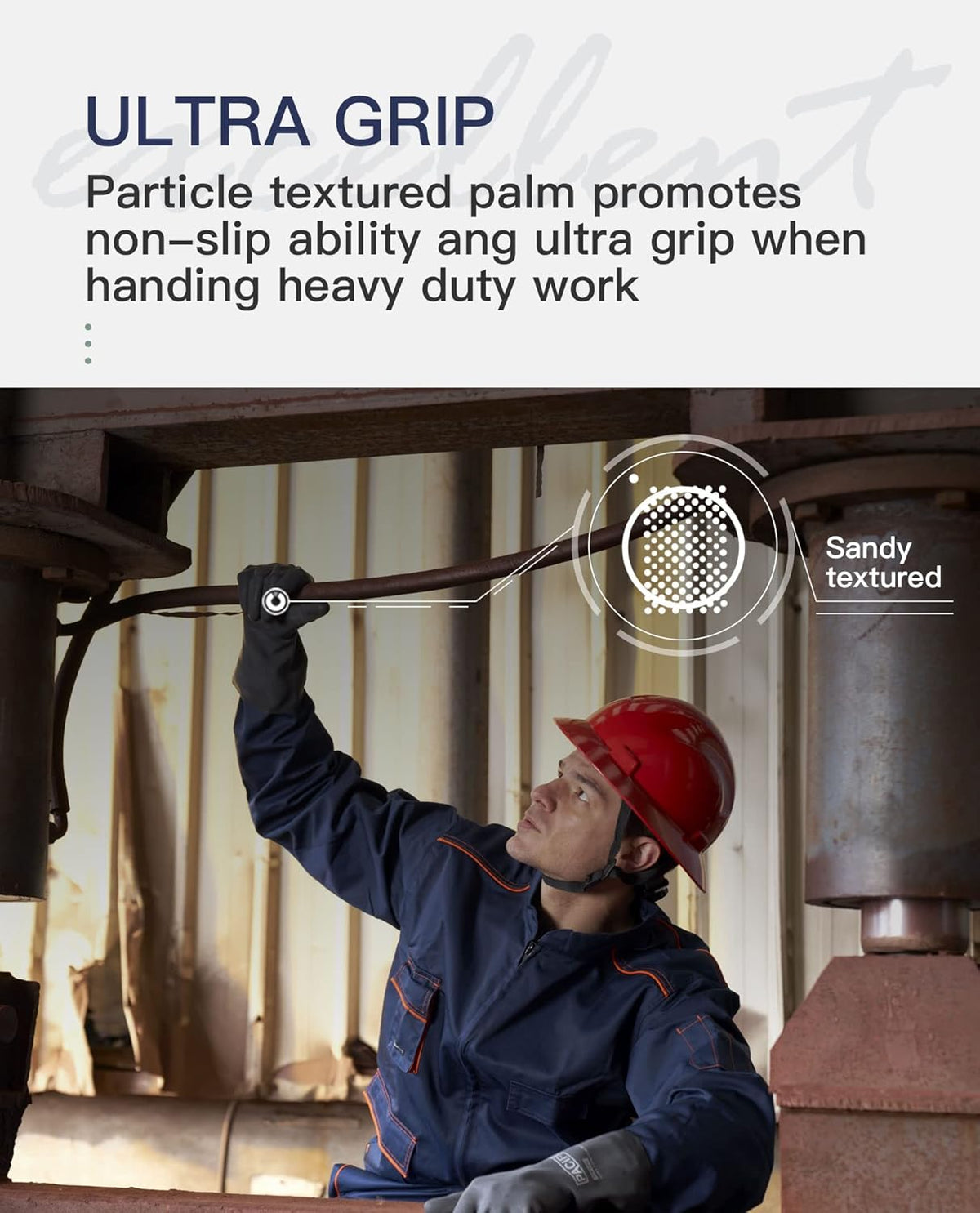PACIFIC PPE 2 Pairs Chemical Resistant Gloves, Heavy Duty Industrial Rubber Gloves, Resist Acid