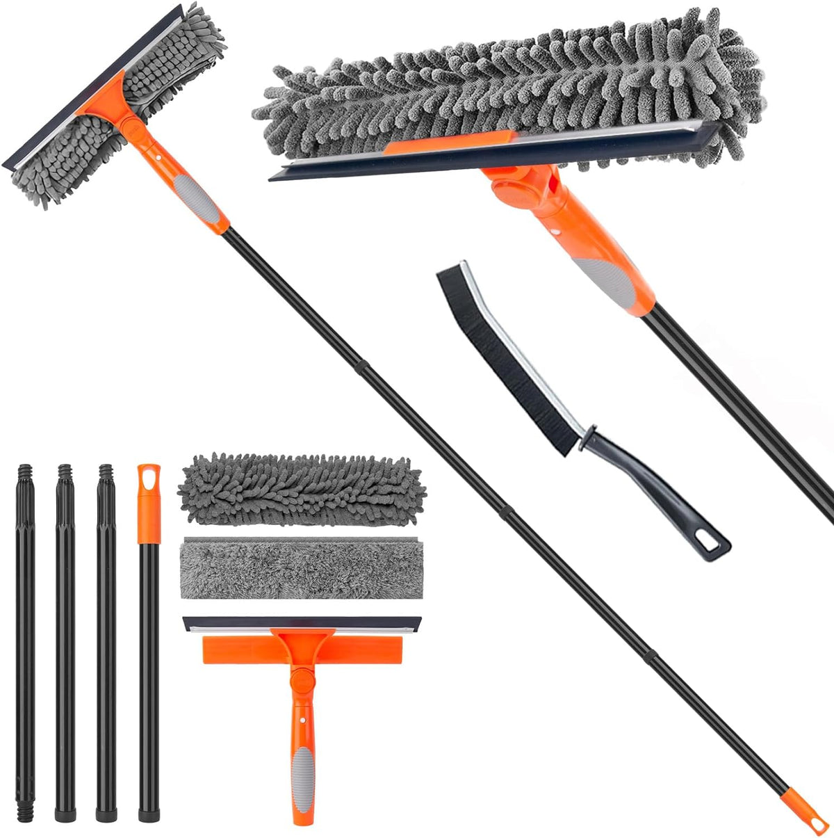 Window Cleaner Tool for Home, 59.5'' Squeegee Kit for Car Windshield, Shower Door, Mirror Cleaning