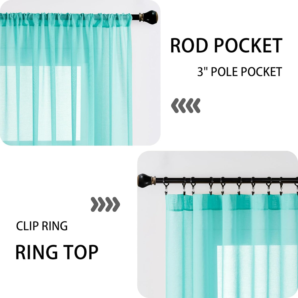 Tollpiz Sheer Door Curtains Closet Linen Textured Curtain Sheers Doorway Light Filtering Voile