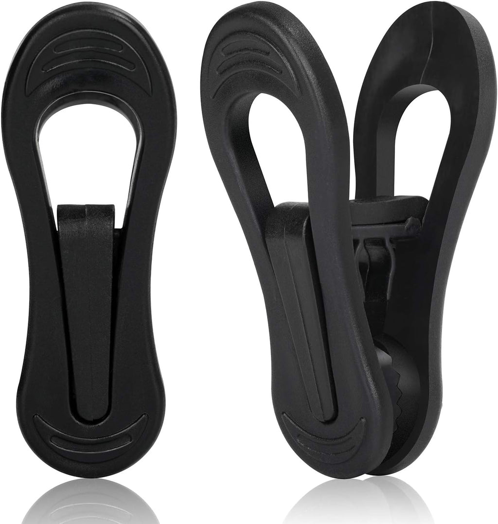 Tinfol Black Plastic Hanger Clips, 24PC Strong Pinch Grip Coat Clips for Skirt Pant Hangers