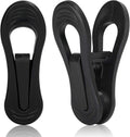 Tinfol Black Plastic Hanger Clips, 24PC Strong Pinch Grip Coat Clips for Skirt Pant Hangers