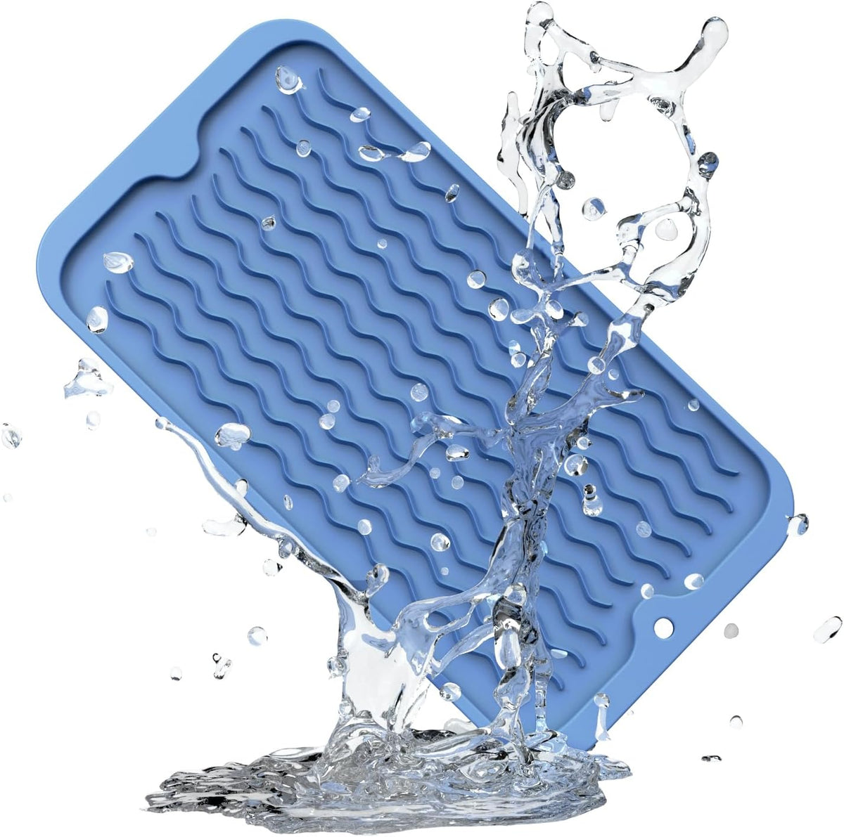 ZLR Silicone Dish Drying Mat for Kitchen Counter, Eco-Friendly Fast Dry Dish Mat, Easy Clean Multi