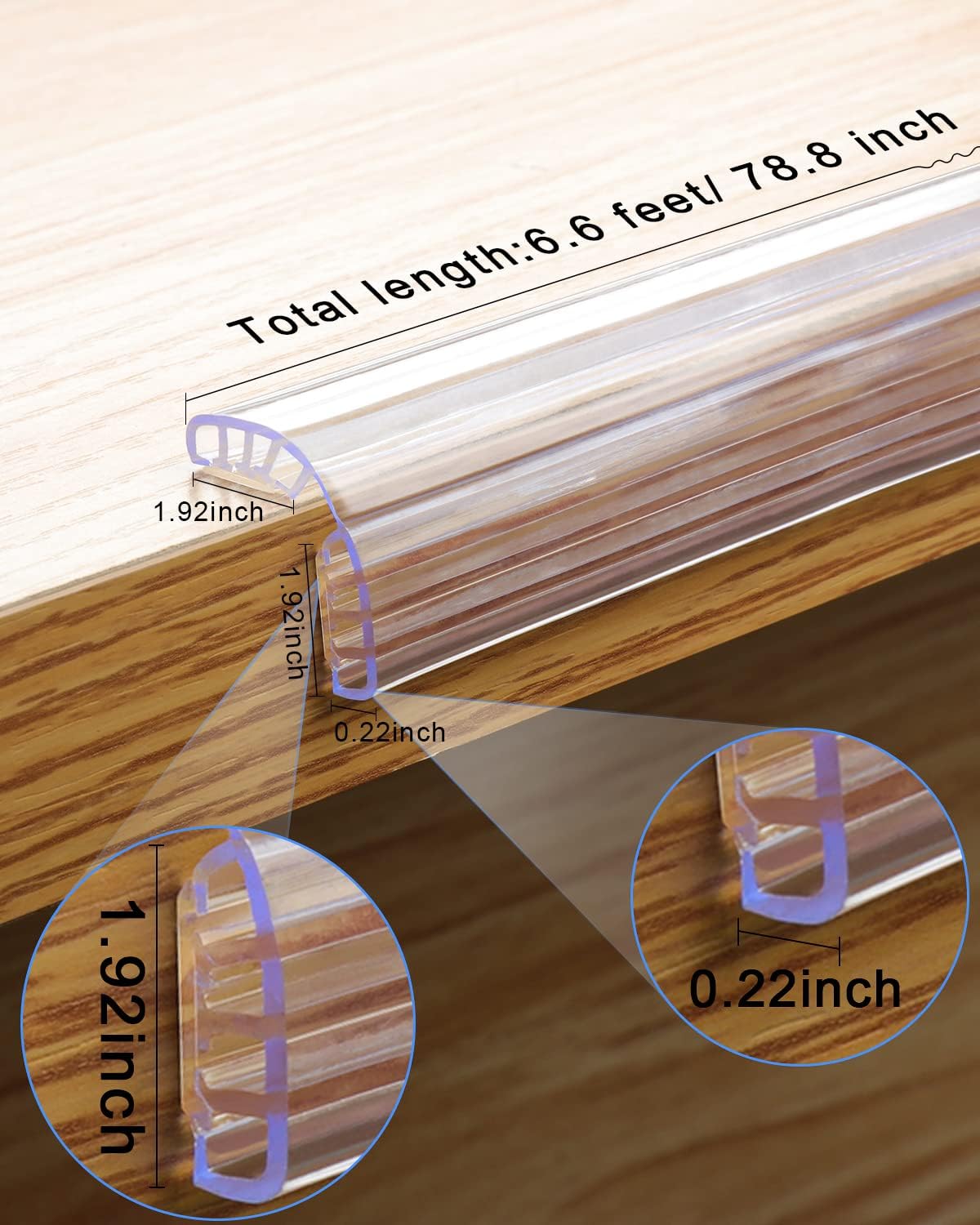 HOMREALM Baby Proofing,6.6ft(2M),Silicone Soft Corner Protectors with Pre-Taped Strong Adhesive