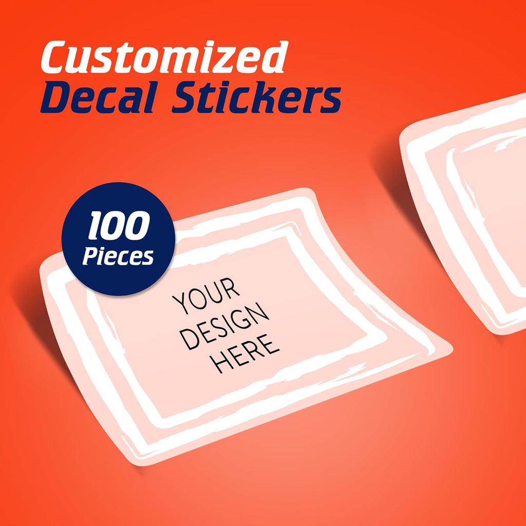 100 Custom Vinyl Stickers - Upload Your own Image, Text, Design, Logo - Personalized Logo Labels
