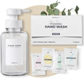 MaisoNovo 14 oz Clear Glass Foaming Soap Dispenser with White Pump + Mixed 4 Pack Foaming Hand Soap
