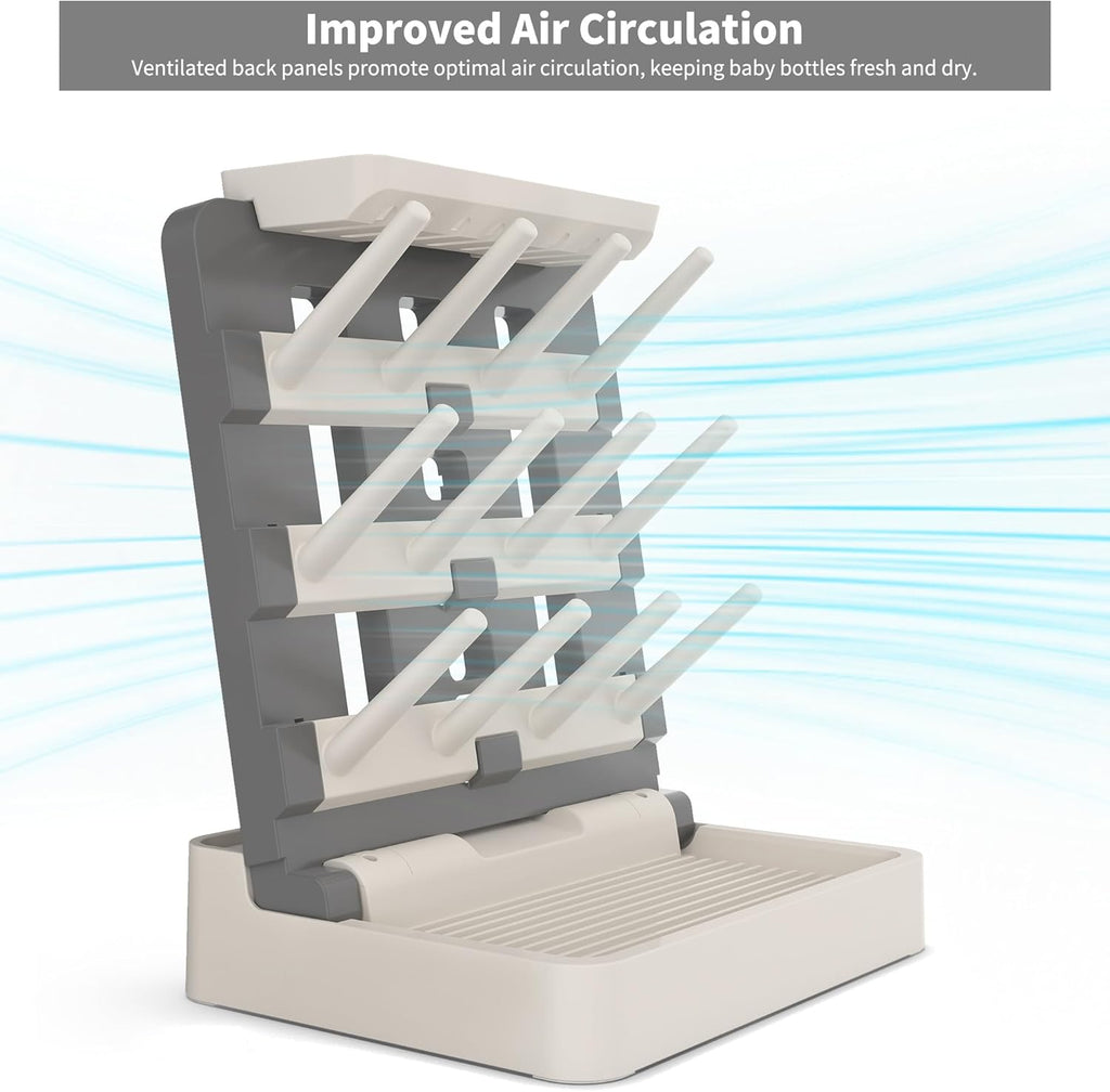 Baby Bottle Drying Rack, Vertical Standing Bottle Dryer Rack Holder-Space Saving Baby Bottle Drying