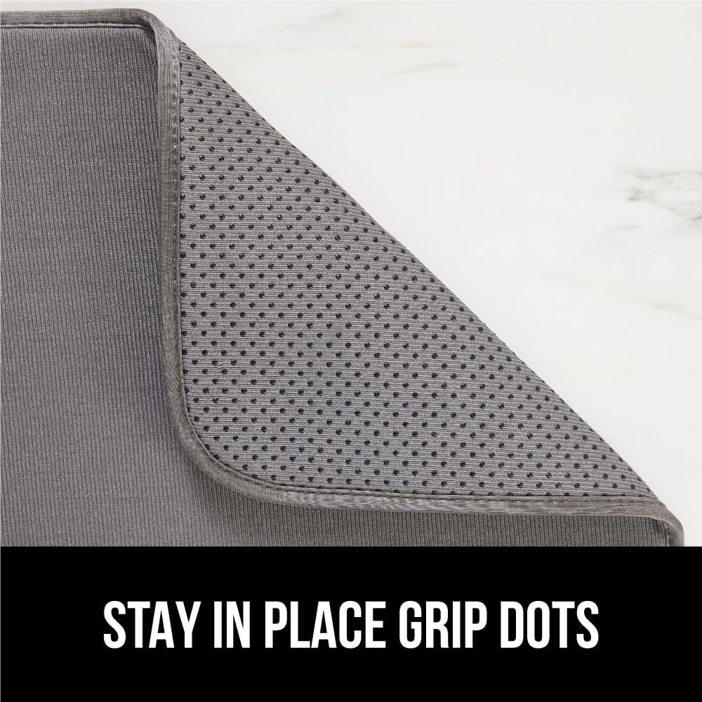 GORILLA GRIP Ultra Water Absorbent Microfiber Dish Drying Mat, Quick Dry Thick Mesh, Slip Resistant