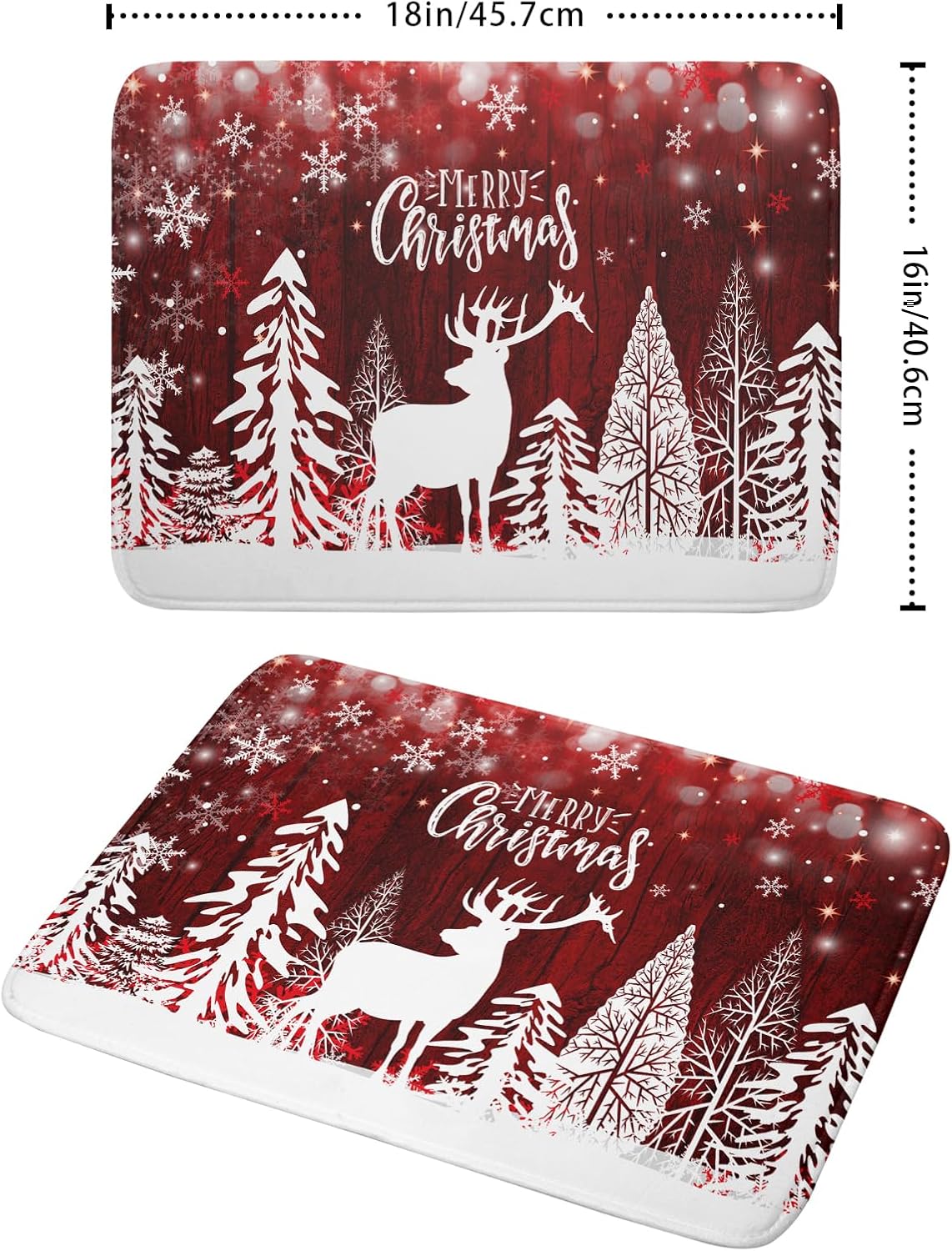 Christmas Dish Drying Mats for Kitchen Counter 16x18 Inch Merry Christmas Happy New Year Snowflake