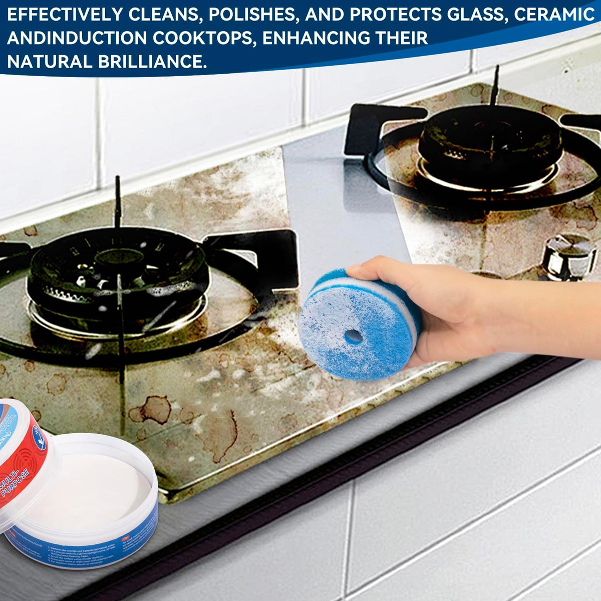 Cooktop Cleaner Paste,the Pink Of Stuff, Miracle All Purpose Cleaning Paste,Easily Remove Burned-On