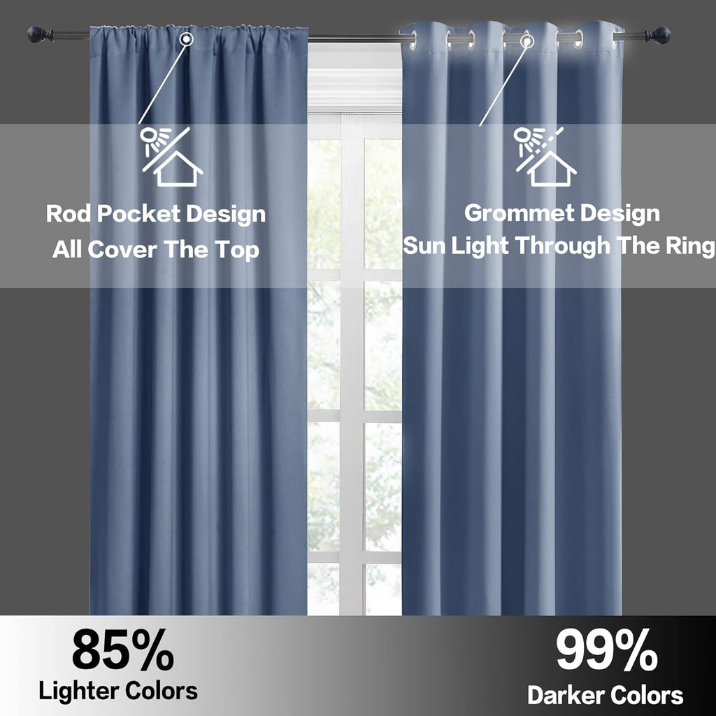 RYB HOME RV Camper Door Window Curtains -Blackout Privacy Curtains & Drapes for Bathroom Bedroom