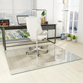 [Tempered Glass] 46" x 55" Glass Chair Mat, Heavy Duty Hard Floor Mat with Round Corner and