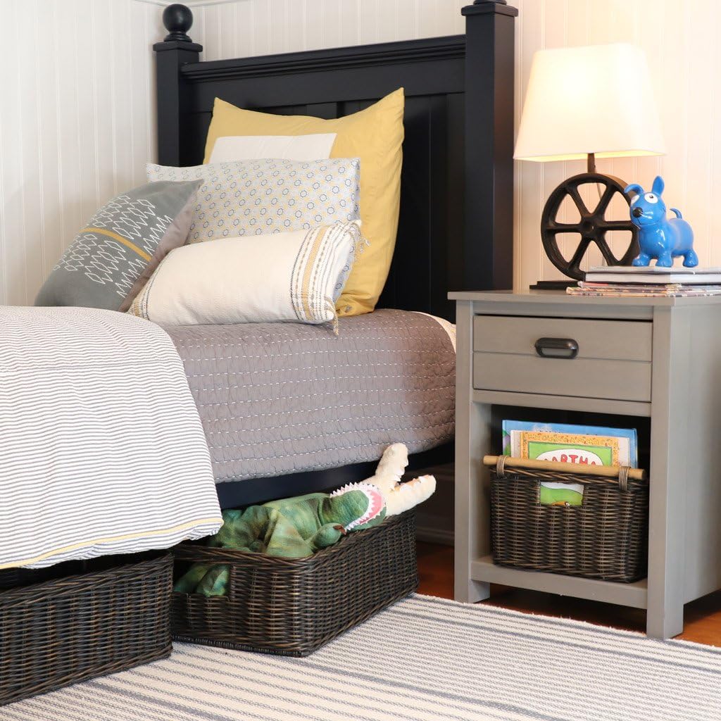 The Basket Lady Under The Bed/Basic Wicker Storage Basket, Medium, 20 in L x 14.5 in W x 6 in H