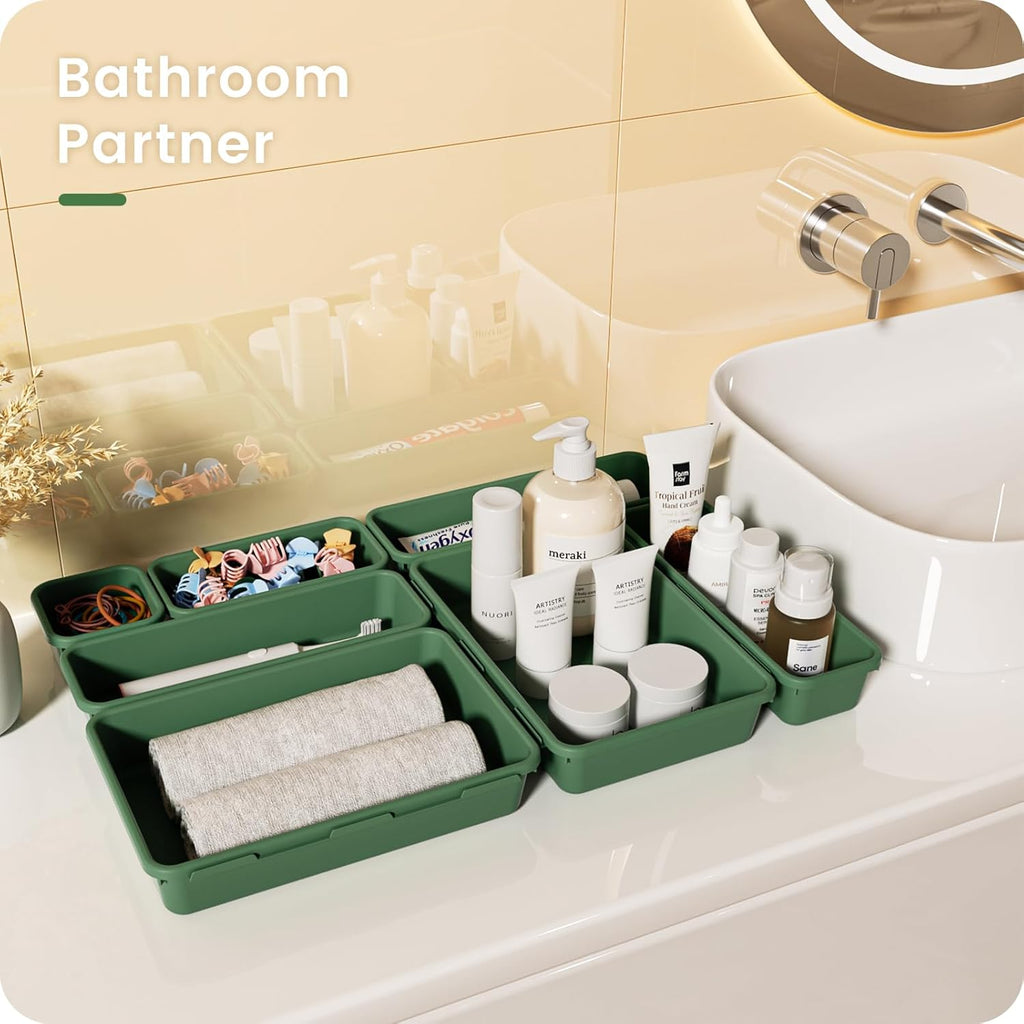 A-LuGei 【28PCS】 Drawer Organizer, Bathroom Organizers and Storage, Makeup organizer, Desk drawer